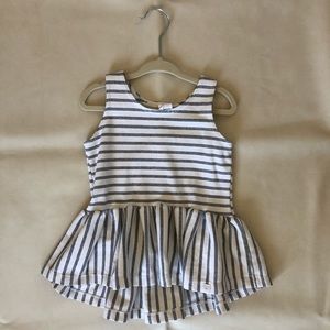 Lulu and Roo Navy Shipley Stripe Peplum Top